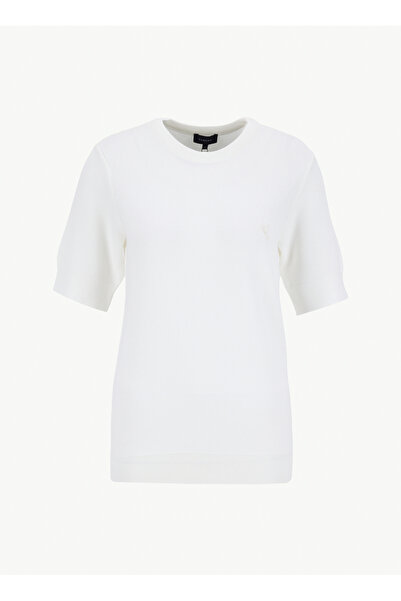 Fabrika Bisiklet Yaka Loose Fit Düz Ekru Kazak Kadın F6SL-KZK0060