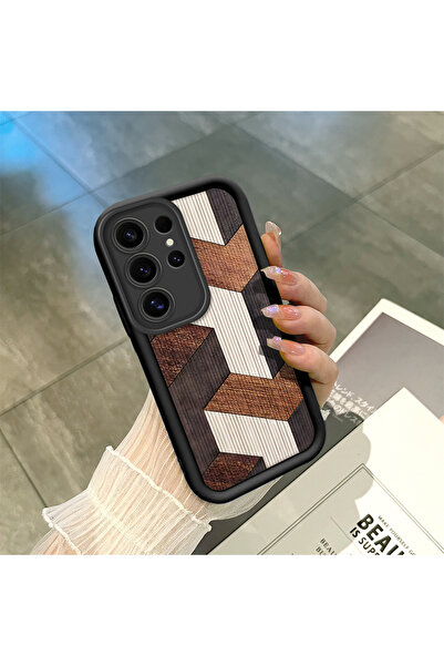 CASEVIBE Samsung Galaxy S24 Ultra Uyumlu, şık kaplama ahşap desenli silikon t...