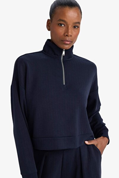 DeFacto Mock Neck Modal Sports Sweatshirt F9489Ax26Sp