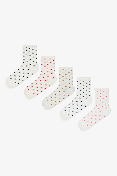Penti 5 Pairs of Colorful Pauntiye Patterned Socks with Cotton Toe and Comfor...
