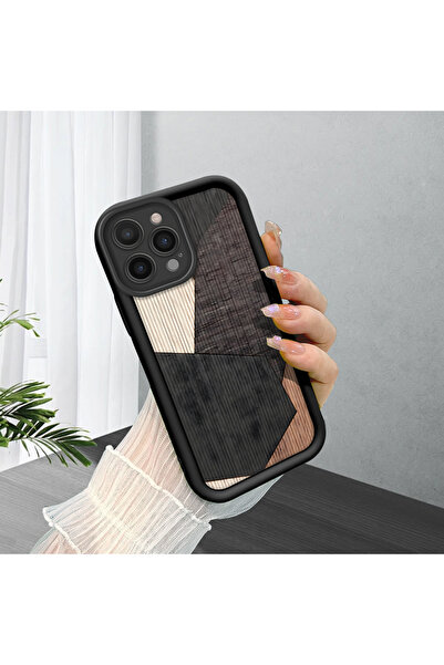 CASEVIBE iPhone 14 Pro Max Uyumlu, şık kaplama ahşap desenli silikon telefon ...