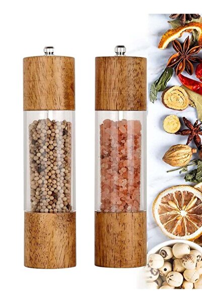 Arabest Salt and Pepper Grinder Set,Manual Salt and Pepper Mills Wooden Peppe...