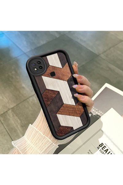 CASEVIBE جراب هاتف من السيليكون متوافق مع Redmi 9C، بتصميم خشبي أنيق