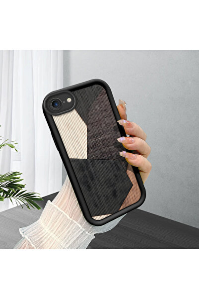 CASEVIBE iPhone 7/8/SE 2020 2022 Uyumlu, şık kaplama ahşap desenli silikon te...
