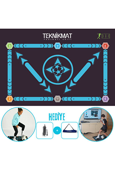 FeyzaDesign Mavi Premium Futbol Matı 120 Pro Eğitim Videosuyla Ömür Boyu Kull...