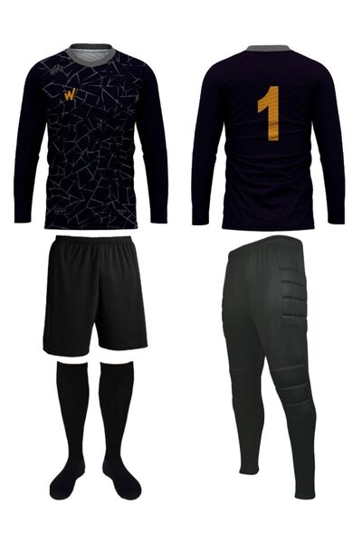 FeyzaDesign Konç Buffon 4'lü Set: Kaleci Forma, Eşofman, Şort, Harf Hediyeli
