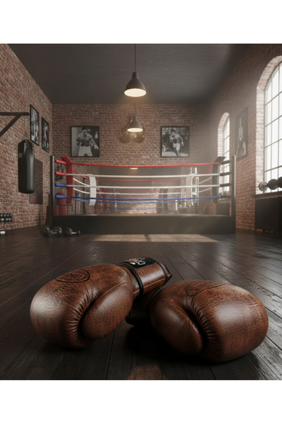 FeyzaDesign Premium Deri Boks Eldiveni, Vintage Tasarım, Konfor ve Şıklık Sağlar