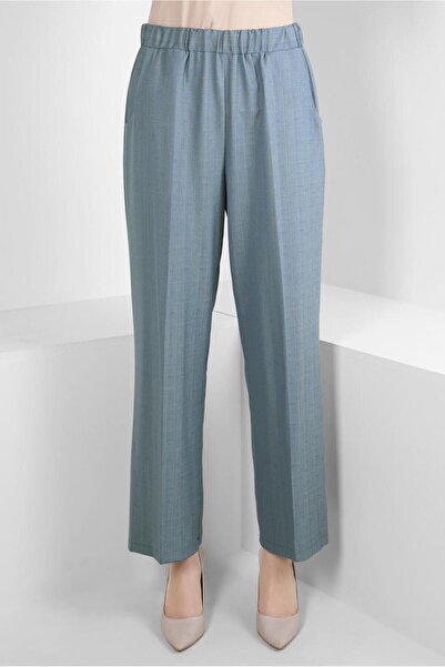 TRENDTESETTÜR Women's Blue Elastic Waist Pants t 70627