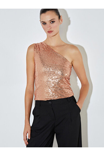 LC Waikiki Peak New Season One-Shoulder Sequin Blouse
