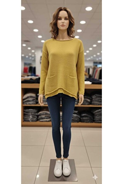 MARIQUITA Sausage Collar Pocketed Sweater