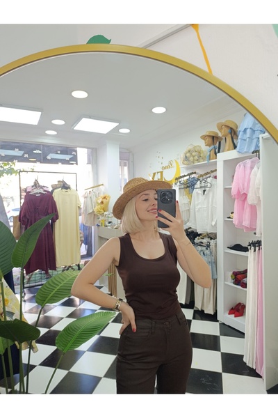 Butik Mumlu kahverengi pantolon