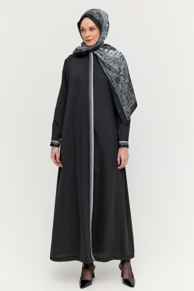 Setrms Renk Geçiş Şeritli Fermuarlı Ferace