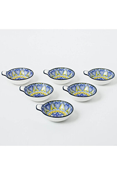 Shuer Ceramic Sauce Plates, Set of 6 Appetizer Plates, Sauces and Snacks, Sma...