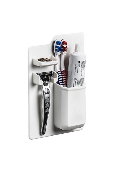 Arabest حامل فرشاة أسنان وشفرة حلاقة من السيليكون، رف استحمام قابل لإعادة الا...