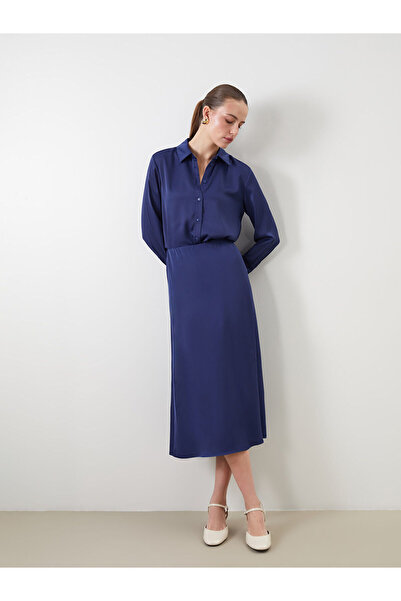 LC Waikiki Vizyon Νέα Σεζόν Standard Fit ίσια γυναικεία φούστα σατέν σε γραμμή Α