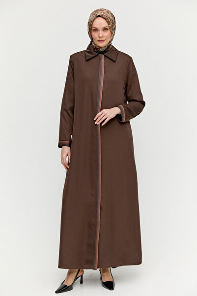 Setrms Renk Geçiş Şeritli Fermuarlı Ferace