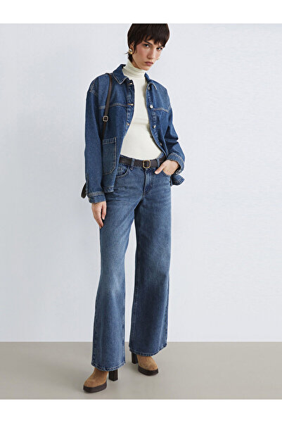 LC Waikiki Γυναικείο τζιν παντελόνι Indigo Wideleg