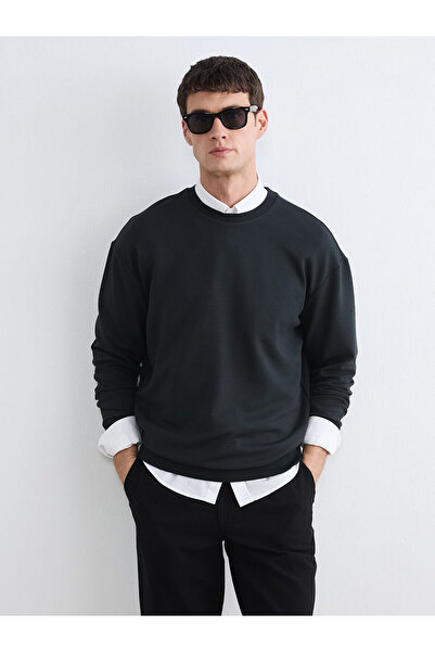 LC Waikiki RMZ GİYİM ΠΡΟΣΦΟΡΕΣ ΤΗΣ ΣΕΖΟΝΗΣ Ανδρικό φούτερ Anthracite Crew Neck