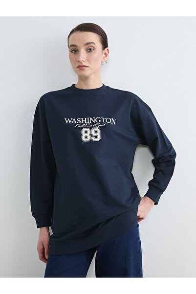 LC Waikiki Γυναικείο φούτερ τουνίκ Özmarka New Season Washington με τύπωμα