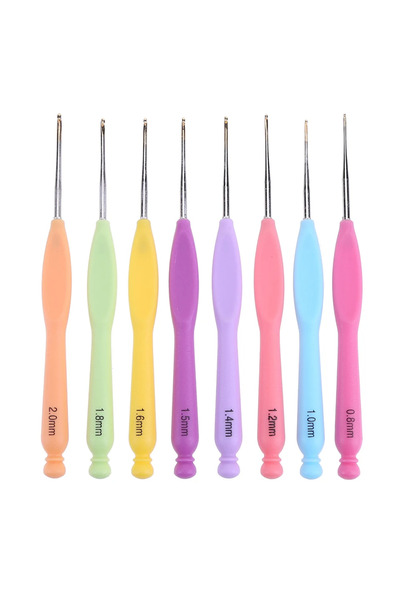 Alloet مجموعة إبر حياكة من 8 قطع بمقابض بلاستيكية متعددة الألوان وإبر من الأل...