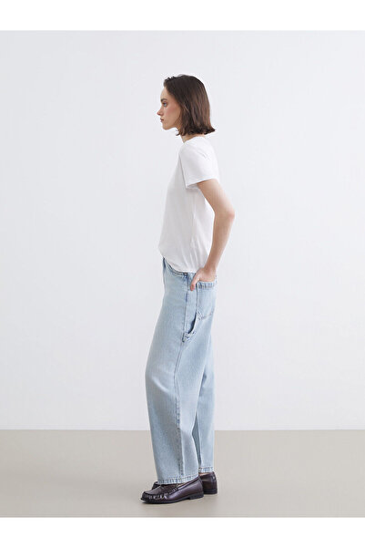 LC Waikiki Blue Balloon Fit Women's Jean Pants