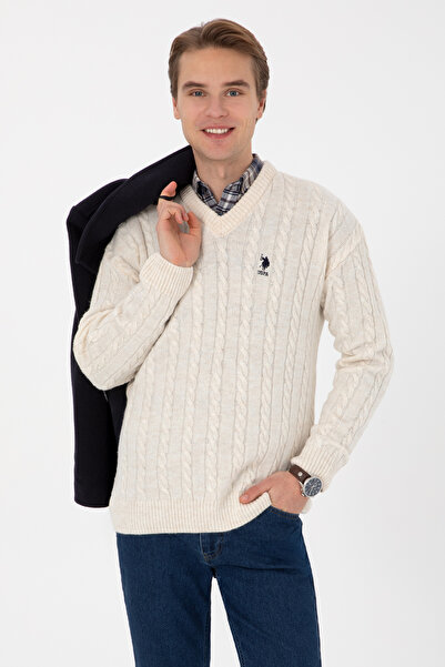 U.S. Polo Assn. Men's Cream Sweater 50315038-Vr071