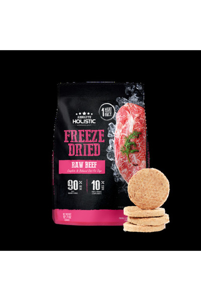 Absolute Holistic Freeze Dried Raw Beef Patty Dry Dog Food - 360G