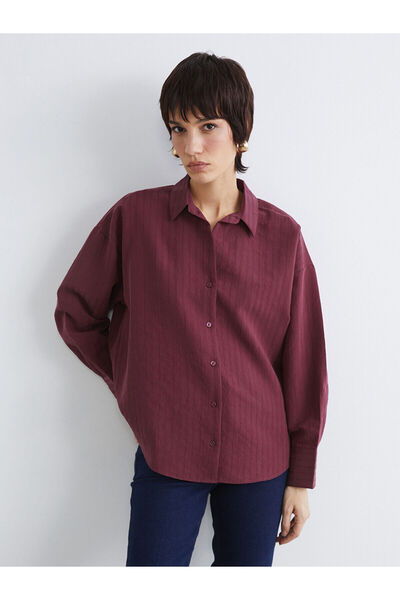 LC Waikiki NEVAVM Γυναικείο πουκάμισο Oversize με ρίγες και διαφορετικό σχέδιο