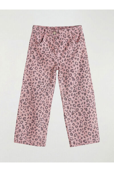 LC Waikiki Pink Standard Fit Girls' Gabardine Trousers