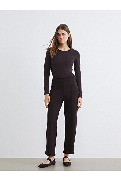 LC Waikiki Brown Loose Fit Women's Trousers