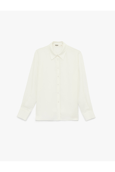 Koton Regular Fit Buttoned Viscose Blend Classic Collar Long Sleeve Shirt