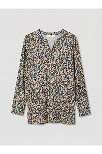 LC Waikiki Beige Collar Patterned Blouse