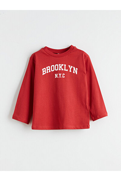 LC Waikiki Two Mt Shop Quality Lcw Baby Red Brooklyn Printed Baby Boy T-Shirt