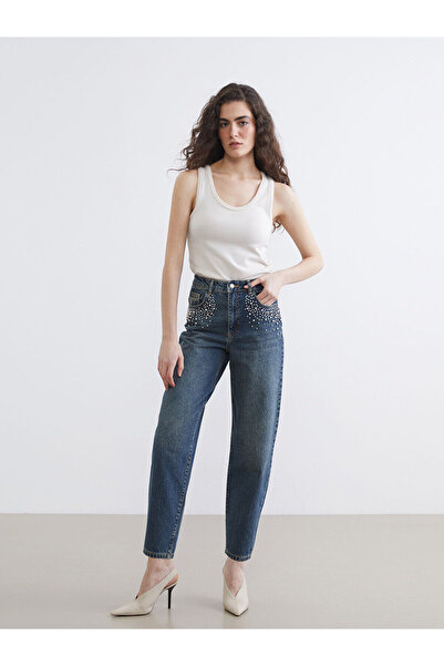 LC Waikiki Indigo stone barrel fit women's jeans