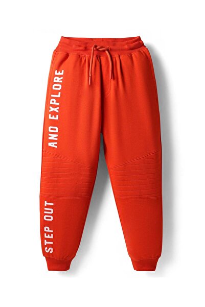 Pine kids Text Printed Lounge Pant - Orange