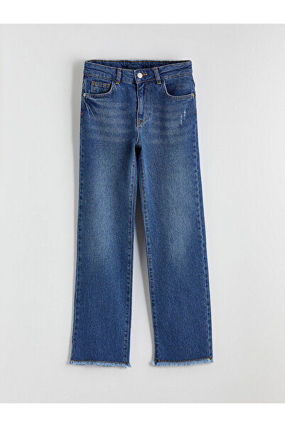 LC Waikiki مجموعة M&B: بنطلون جينز مستقيم للفتيات من إنديجو