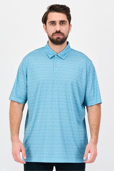 Greg Norman Men Sportswear Fit Short Sleeve Golf Polo Shirt, Teal
