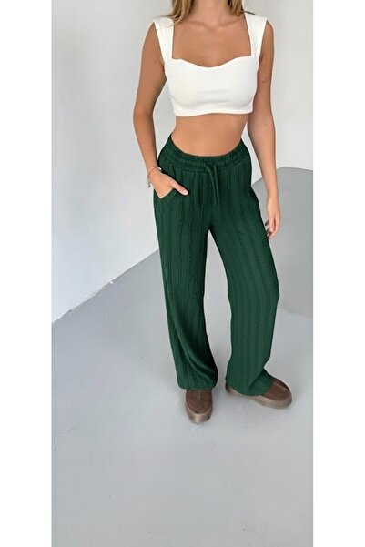 THEBEK Winter Ruffle Modal Pocket Plazzo Pants