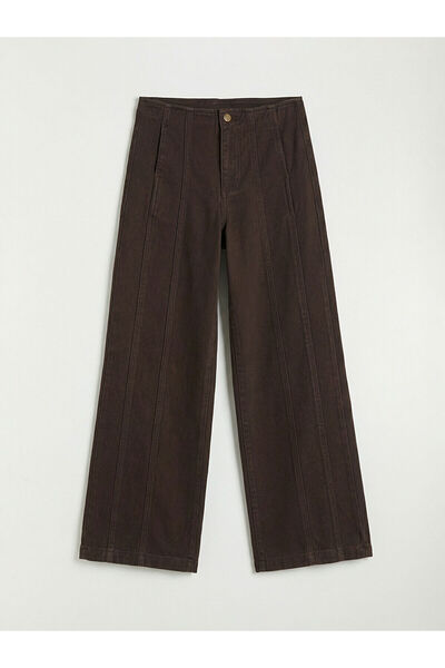 LC Waikiki بنطلون جينز نسائي بني واسع