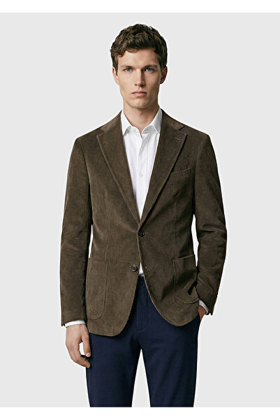 Ramsey Khaki Corded Fabric Cotton Blend Jacket