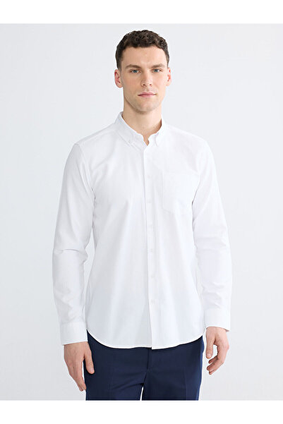 LC Waikiki Nevavm Regular Fit Dobby Men's Basic Shirt with Difference