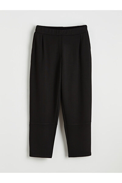 LC Waikiki Black Elastic Waist Pleated Women's Sweatpants