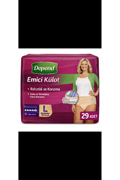 Depend Emici Külot Kadın Büyük Boy L 29'lu Hasta Bezi