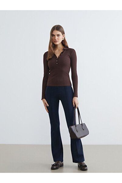 LC Waikiki Nevavm Extra Narrow Fit Spanish Leg Women's Trousers with a Differ...