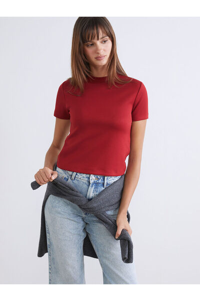 LC Waikiki Red Crew Neck Women's T-Shirt