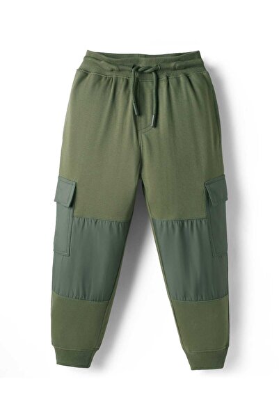 Pine kids Knit Full Length Solid Color Lounge Pants - Olive Green