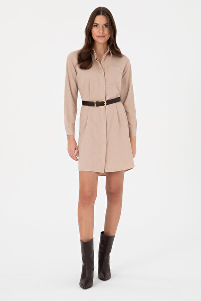 U.S. Polo Assn. فستان نسائي منسوج بلون الجمل 50317615-VR015