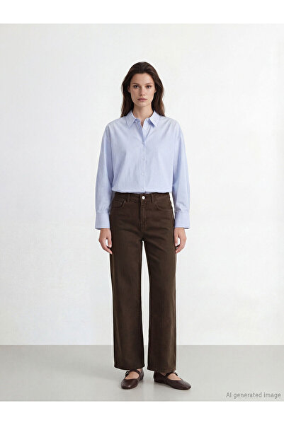 LC Waikiki Γυναικείο τζιν παντελόνι Özmarka Νέας Σεζόν με ψηλή μέση και φαρδι...