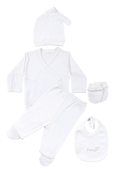 bebegen طقم خروج من المستشفى مكون من 5 قطع مطرزة من Superbaby للجنسين