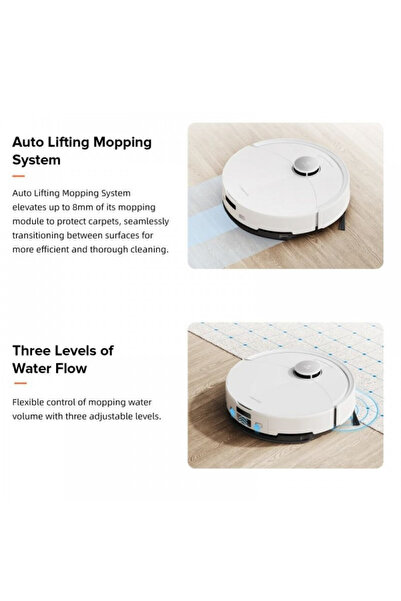 Roborock Aspirator robot Q10 PF, 10000 Pa, 150 min, 0.35 l, Wi-Fi, Uscat/Umed, LiDAR, Control vocal, Alb